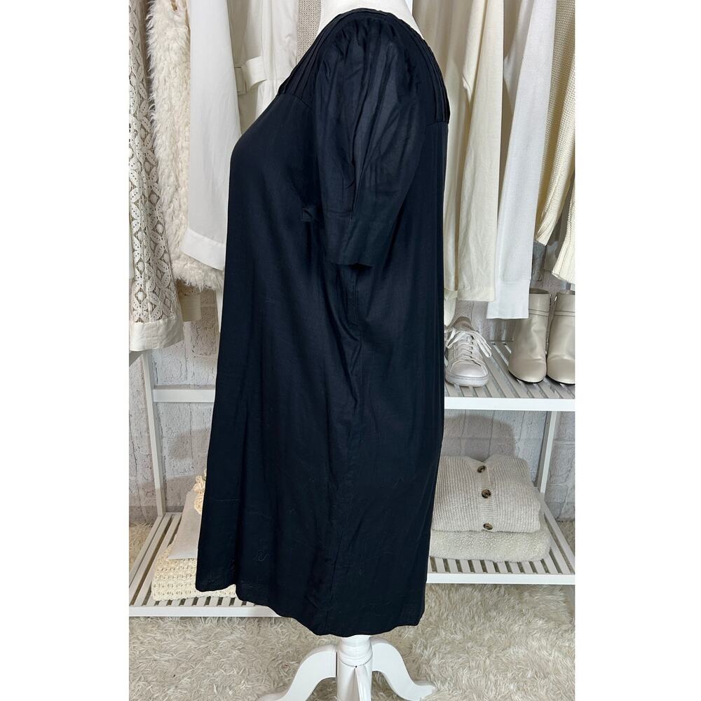 Gap Women's Size 20 Black Puff Sleeve Knee Length Button Back Shift Dress #0522 - Picture 3 of 11